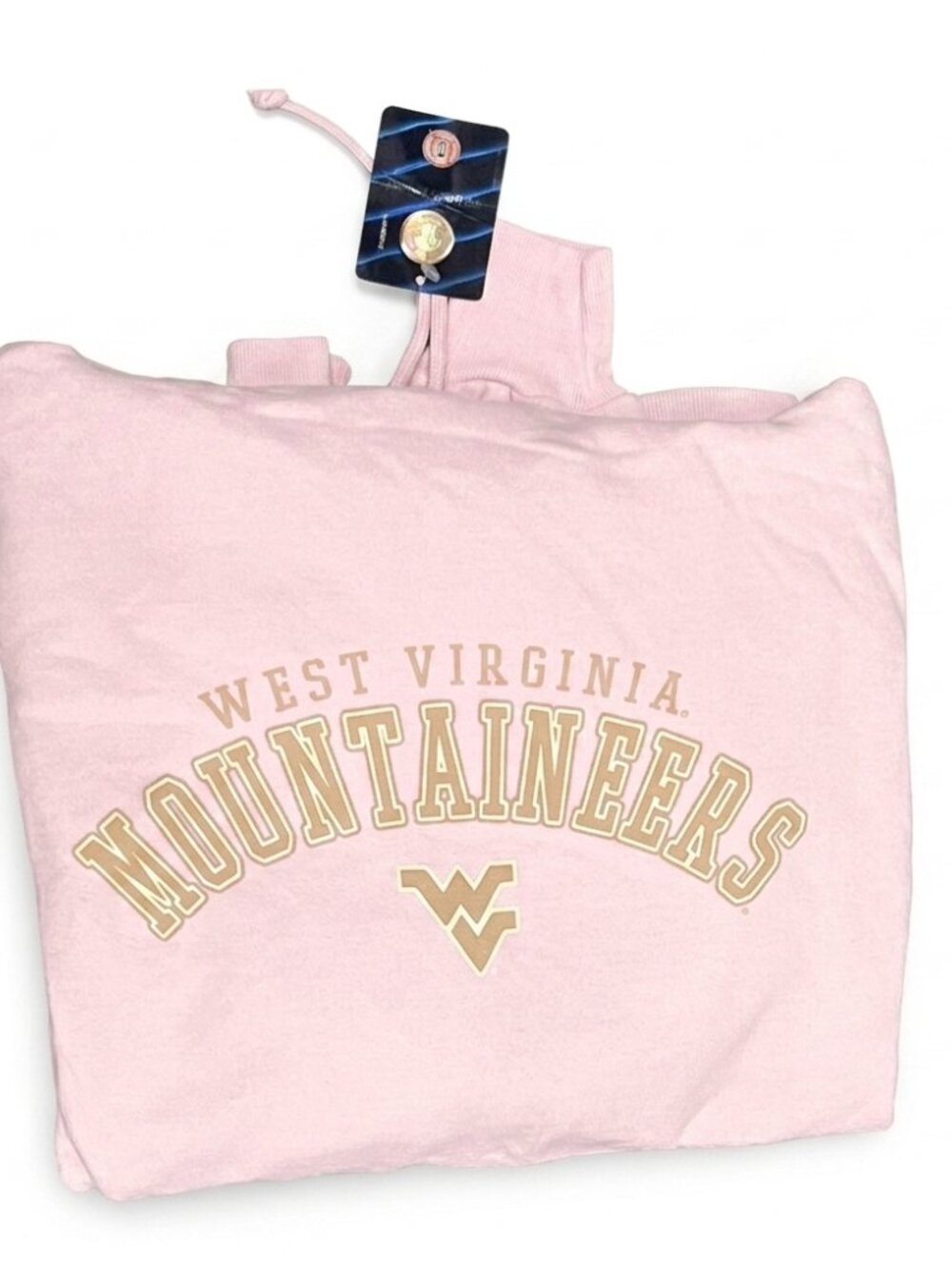 WVU West Virginia Mountaineers Pink Collegiate Sweatshirt Hoodie NWT - Size M - Picture 4 of 4